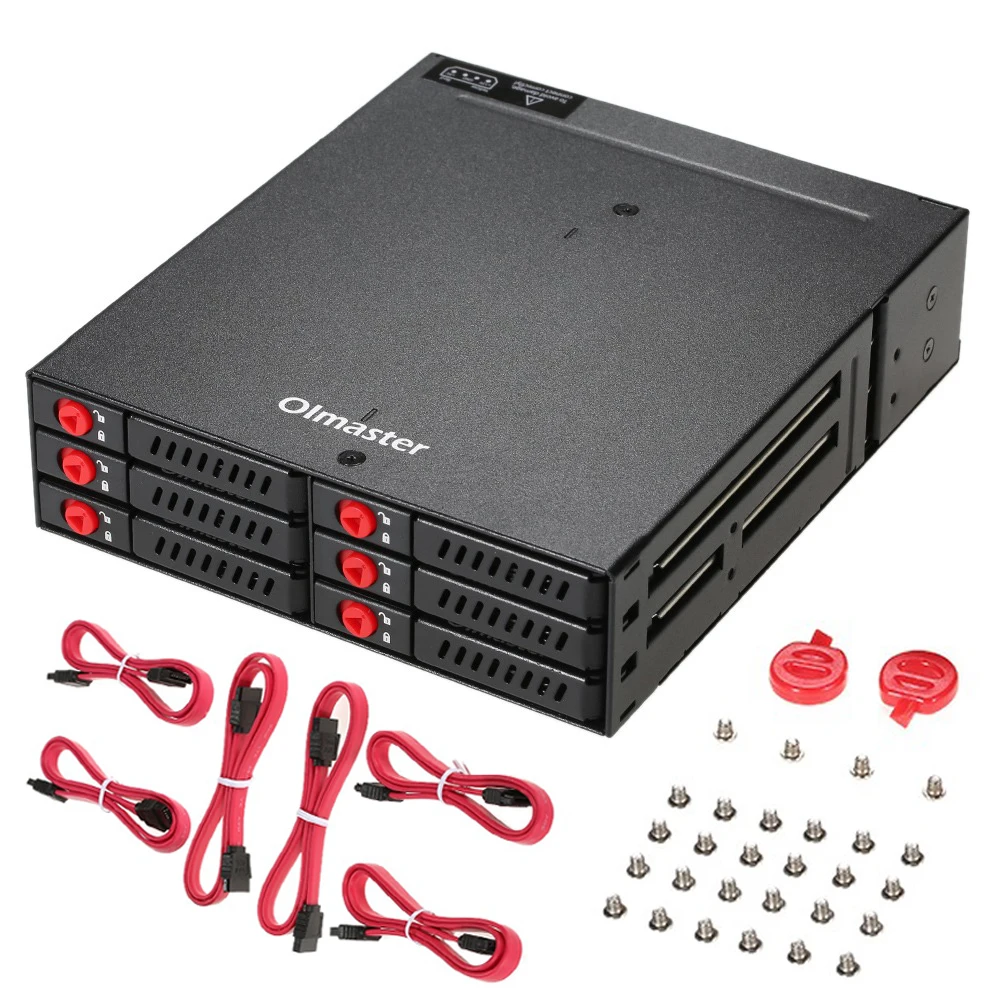 

OImaster 6 Bays Hard Disk Mobile Backplane for 2.5'' SATA HDD SSD Hard Drive with Cooling Fan Locker Hot-swap 6Gbps Transmission