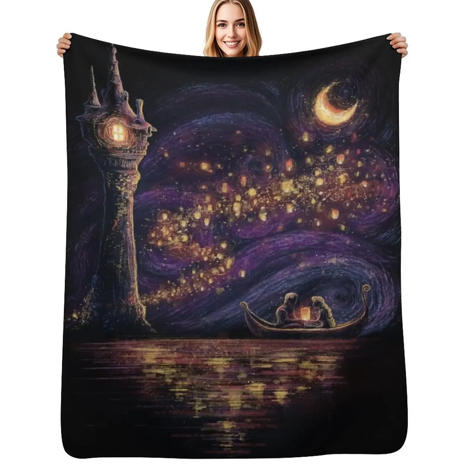 Одеяло с фонариками надежды, роскошное декоративное одеяло для дивана, фланелевое одеяло Одеяло с фонариками надежды, роскошное декоративное одеяло для дивана, фланелевое одеяло