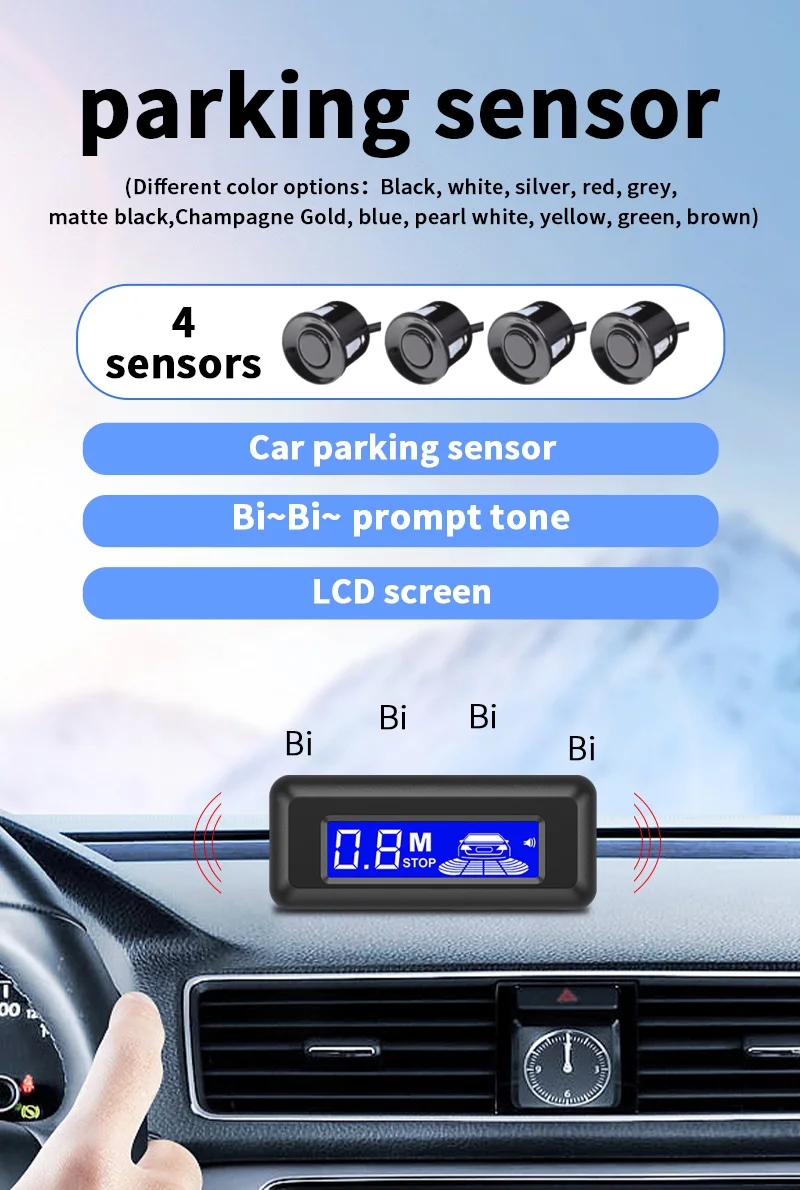 Direkt vom Hersteller: 4-Sonden 22mm Parksensor mit Kleinem LCD-Display, 12V Rückfahrradar, Sicheres Einparkhilfesystem – Detail 1