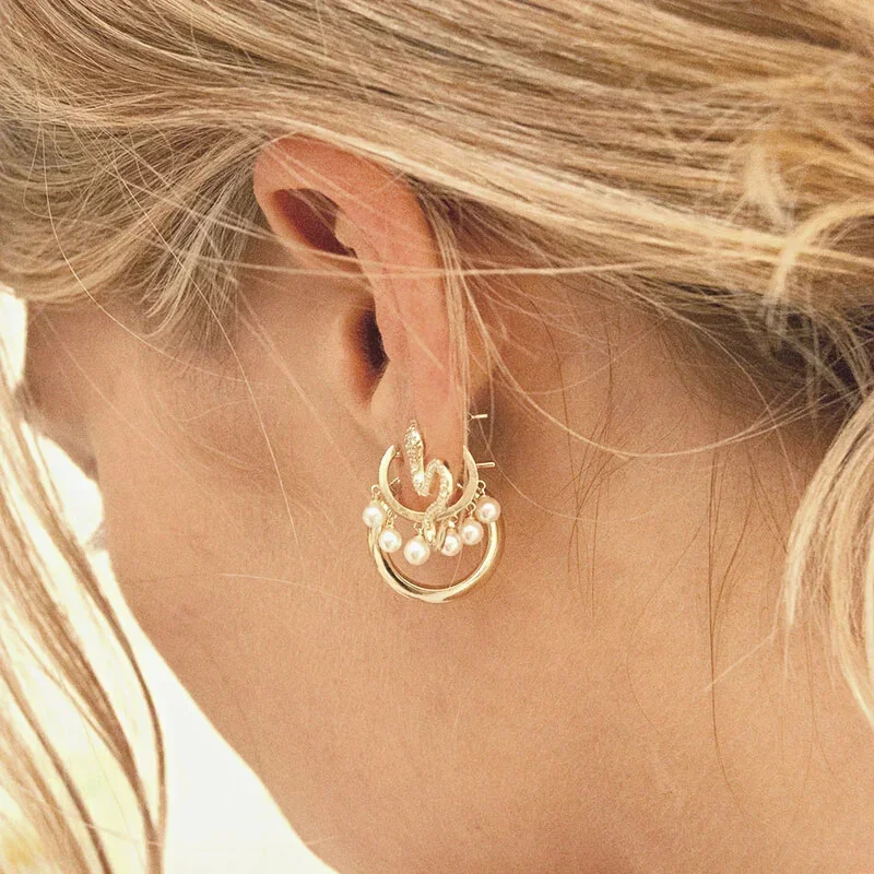 925 Sterling Silver Ear Needle Korean Pearl Hoop Earrings For Women Huggie Gold Earring Pendientes Fine Wedding Jewelry Gift