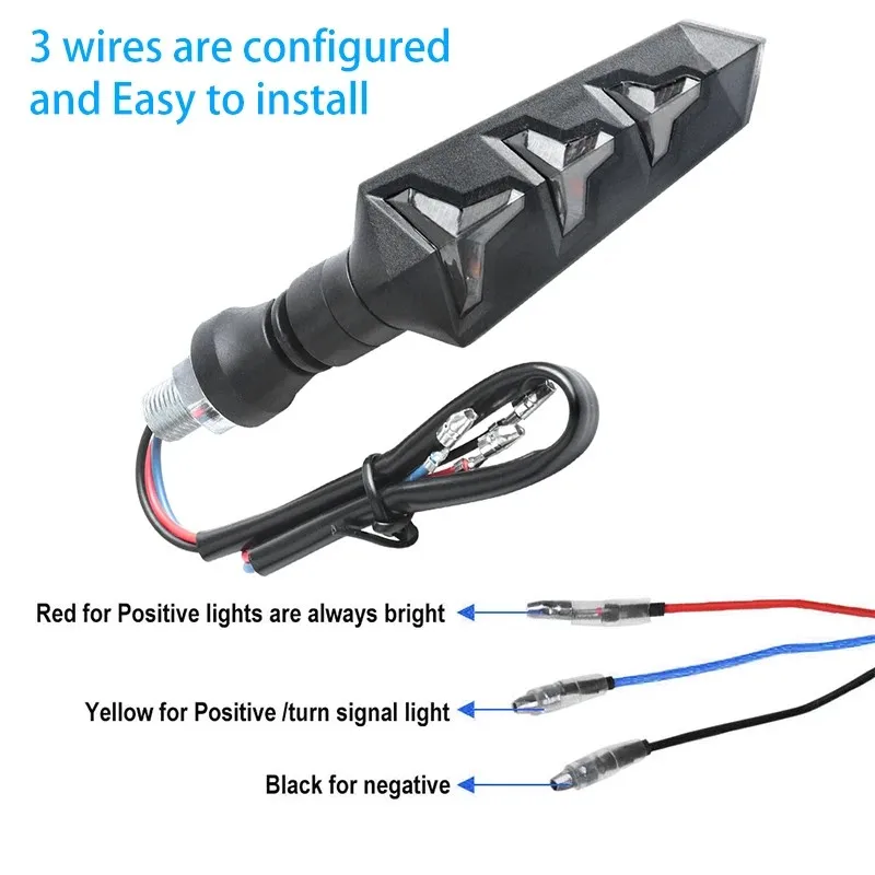 Newest Motorcycle LED Turn Signals Flowing Water Blinker Flashing Lights Bendable Motorcycle Tail Flasher Indicator Lamp