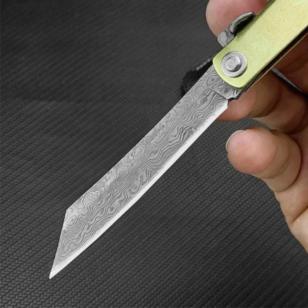 Higonokami Folding Knife Portable VG10 Damascus Blade Copper Handle Outdoor Camping Fishing EDC Multitools Jungle Climbing Tools view 5