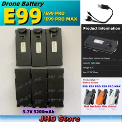JHD 3.7V 2600mAh E99 LiPo Battery Drone Backup Battery For E99S Mini Drone Battery E99 PRO Drone Battery Wholesale