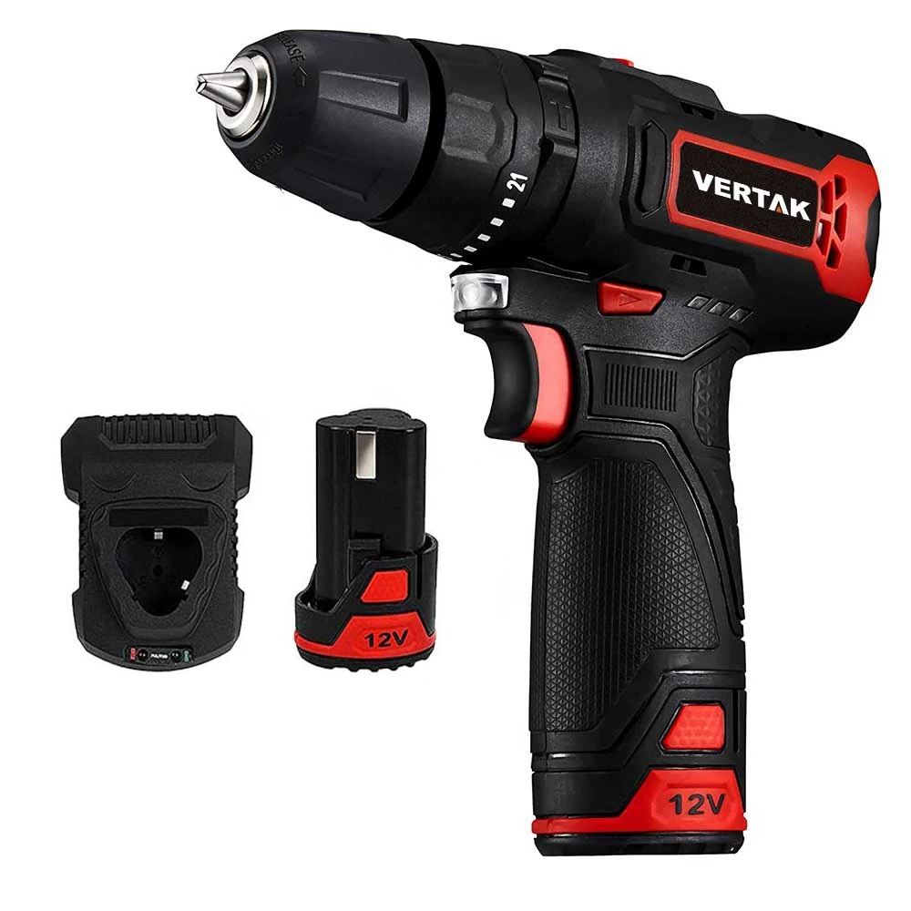 Vertak for 12V Lithium Cordless Drill-Industrial & DIY Grade Brushless Motor Variable Speed OEM Available Soft Grip Handle