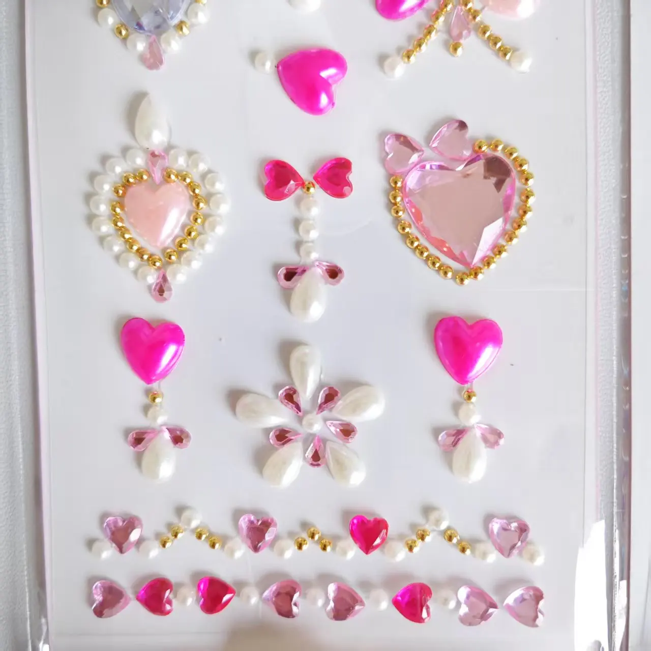 5 ملصقات زخرفية إبداعية ملونة، ملصقات أذن، ملصقات حجر الراين الماسية المصنوعة يدويًا، أحجار كريمة أكريليك كريستالية