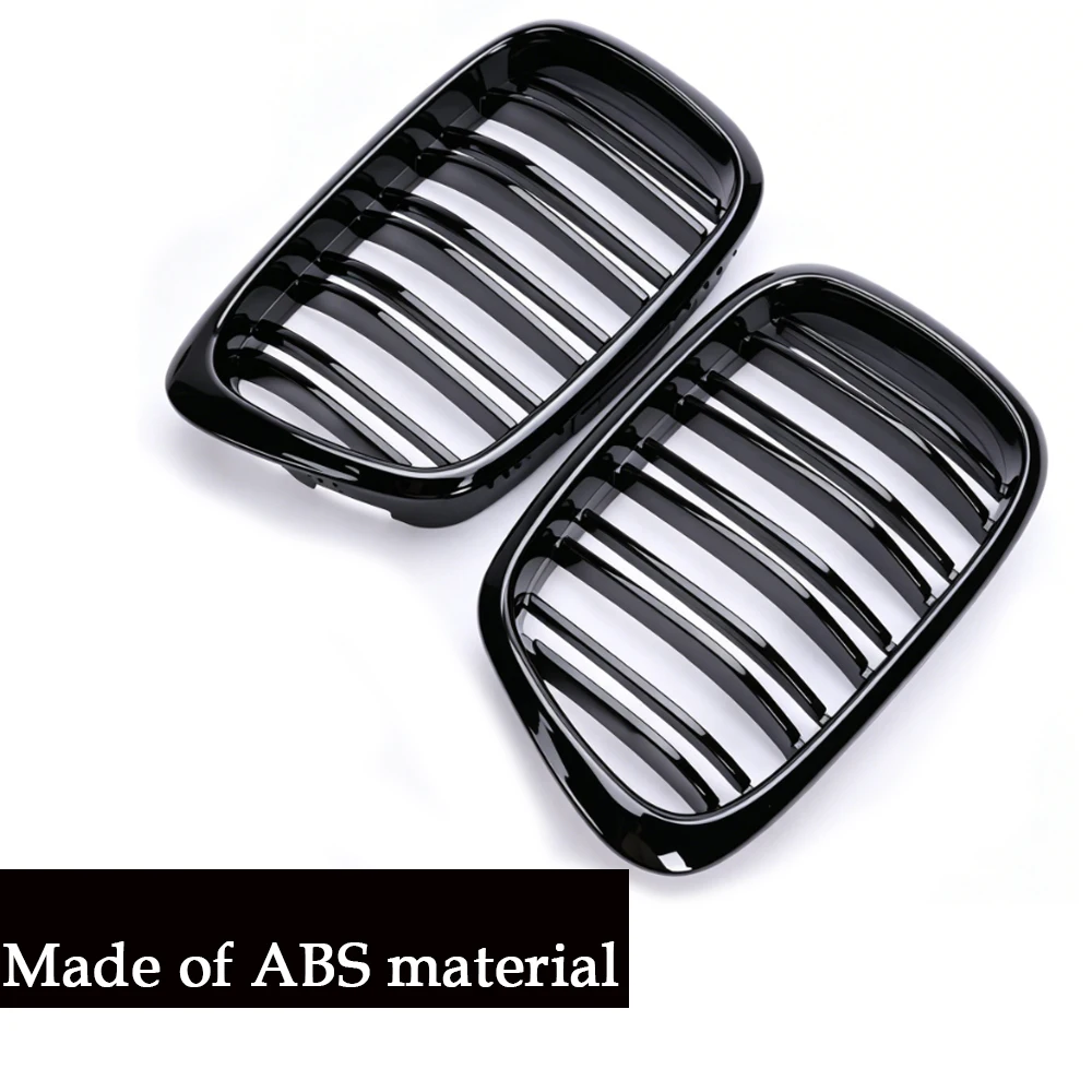 For BMW E39 5 Series 1997-2003 Grille Dual Slat Gloss Matte Black Carbon Fiber M Color Silver Frame Electroplating Car Accessory
