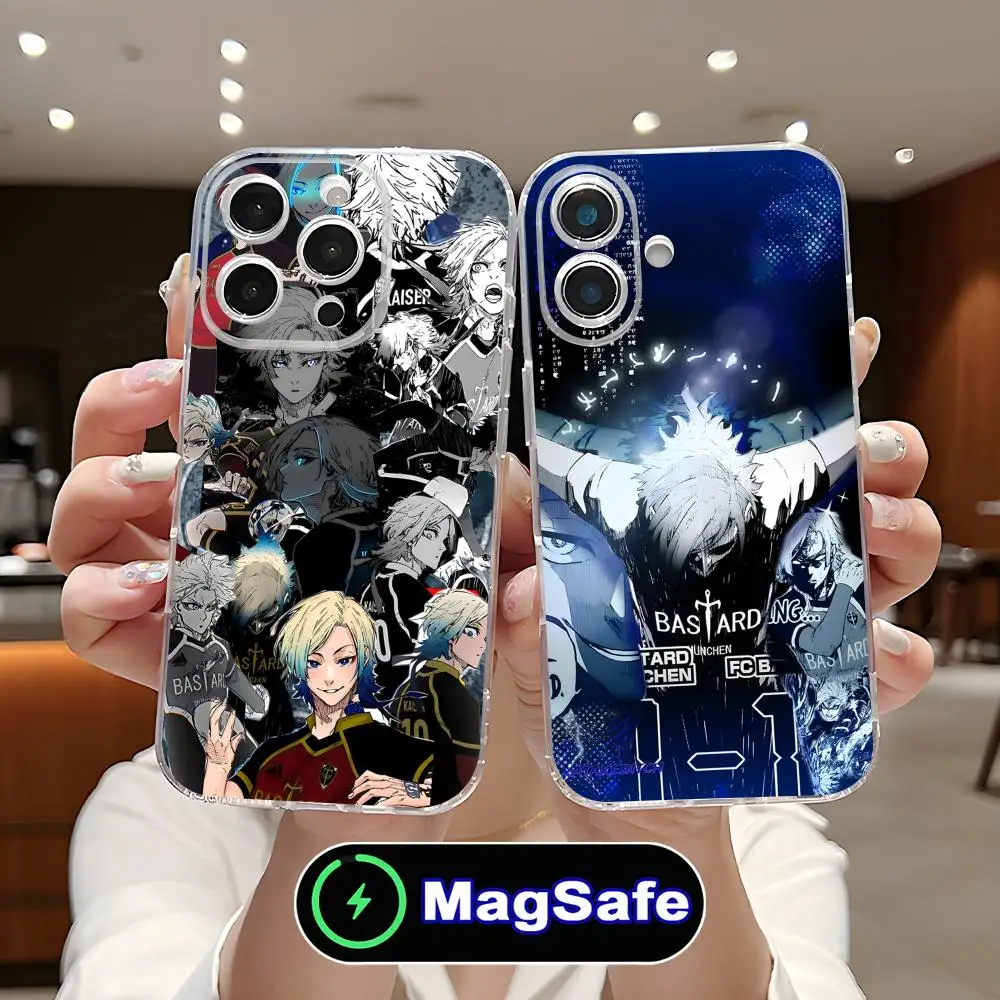 

Чехол для телефона Michael Kaiser с синим замком для iPhone 17, 16, 15, 14, 13, 12, 11 Air Pro Max Plus Mini Magsafe, прозрачный красочный чехол