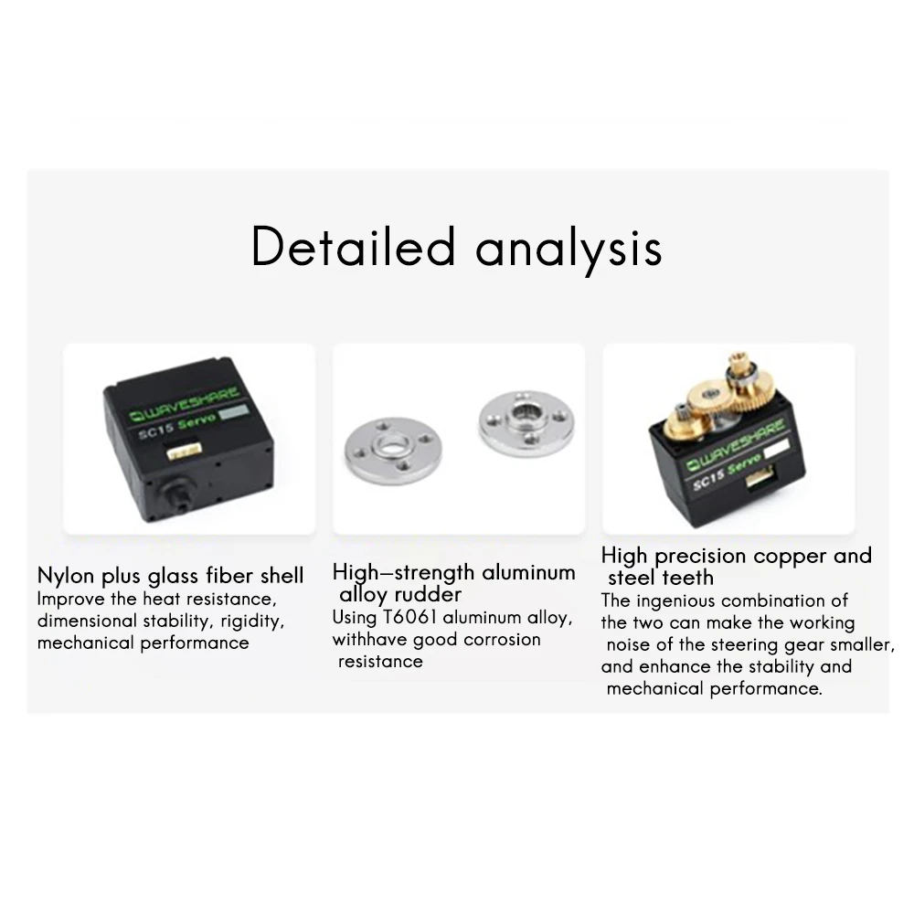 SLQZT SC15 Servo 17Kg.cm Servo bus seriale programmabile a coppia elevata Metal Gear ad alta precisione 180 °   Servo angolare di rotazione