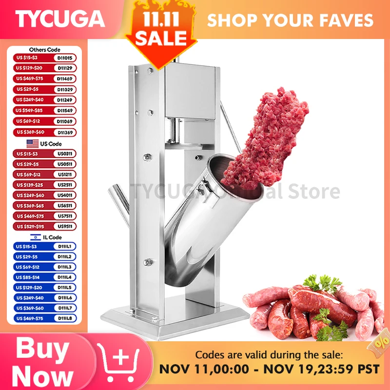 3/5/7/10/15л ручная машина для производства колбас из нержавеющей стали, машина для производства колбас коммерческого класса с 4 наполнительными воронками для кухни