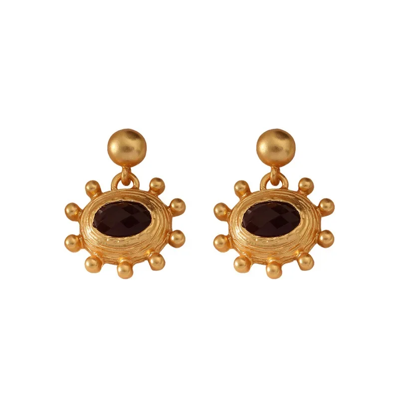 Modern Jewelry 925 Silver Needle Matte Gold Color Earrings Vintage Temperament High Quality Metal Star Earrings For Women Gift