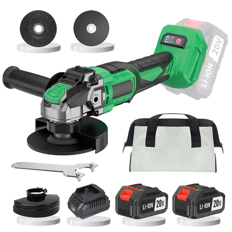 20V Cordless Angle Grinder with Industrial/DIY Grade Brushless Motor Electric Angle Grinder for Grinding US Local Warehouse
