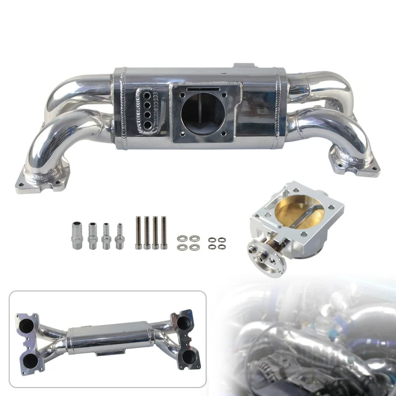 

Коллектор впускного воздухозаборника Performance + комплект дроссельных заслонок 70 мм для Subaru Impreza WRX STi EJ20 EJ25 2001-2005 годов выпуска, из алюминия, черный/серебристый