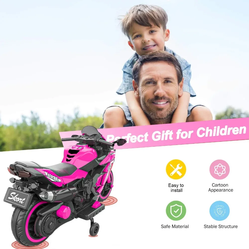 Zogymoz-Moto pour enfants, moto pour enfants 12V pour enfants de 3 à 8 ans, jouet 62 tours, cadeau rouge