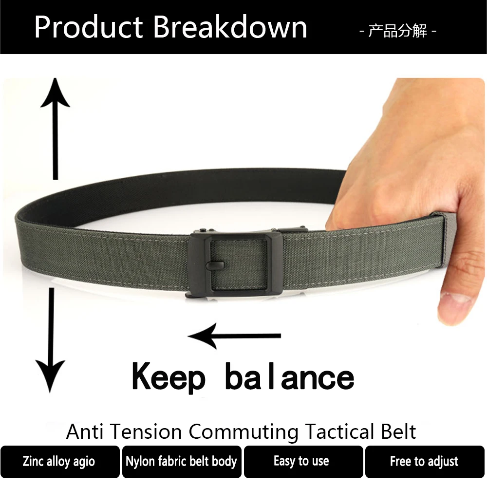 TUSHI Belt Hard Tactical Belt for Men Metal Automatic Buckle IPSC Gun Belt 1100D Nylon Military Belt Outdoor Sports Girdle Male