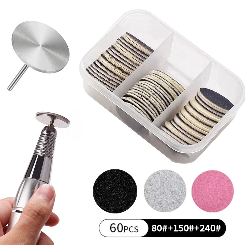 15/20/25mm remoção de calos de cutícula de pé papel de lixa substituível com kit de almofadas de disco de pedicure limpador de pele morta arquivos de raspa de pé