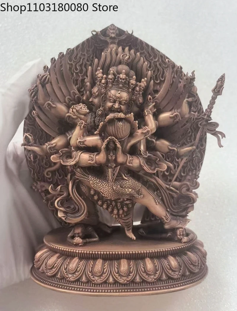 15cm Exquisite Red copper carving Vajrakilaya buddha statue Vajra Myung
