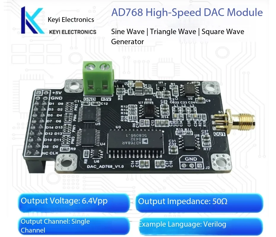 AD768 16bit 30MSPS High-Speed ADC Module Parallel Interface Waveform Generator