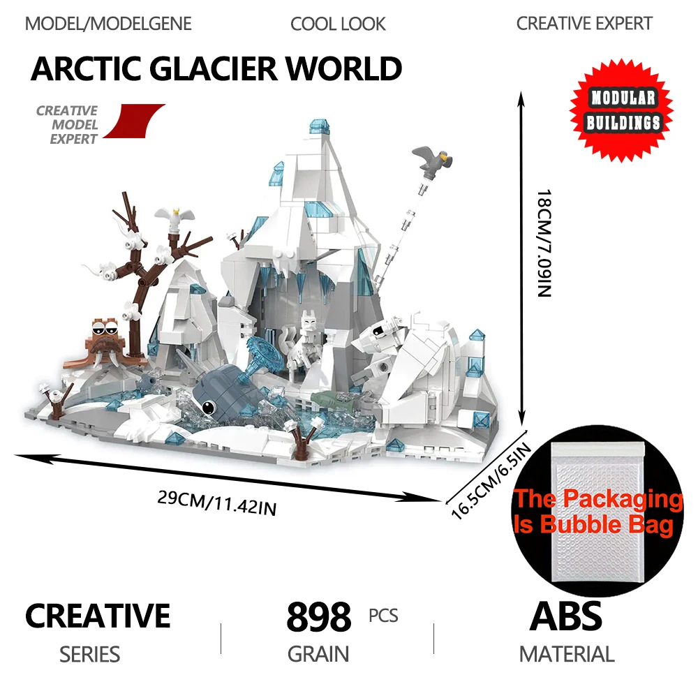 

Фильм Сцена Окружение Arctic Glacier World Moc Строительные блоки Технология Идея Кирпичи Набор игрушек Рождественские подарки Настольные игрушки
