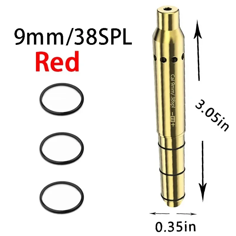 Tactical 9mm/38SPL Red Green Dot Laser Boresighter Glock Pistol De Airsoft Brass Scope Accurate Calibration Shoot Accessories