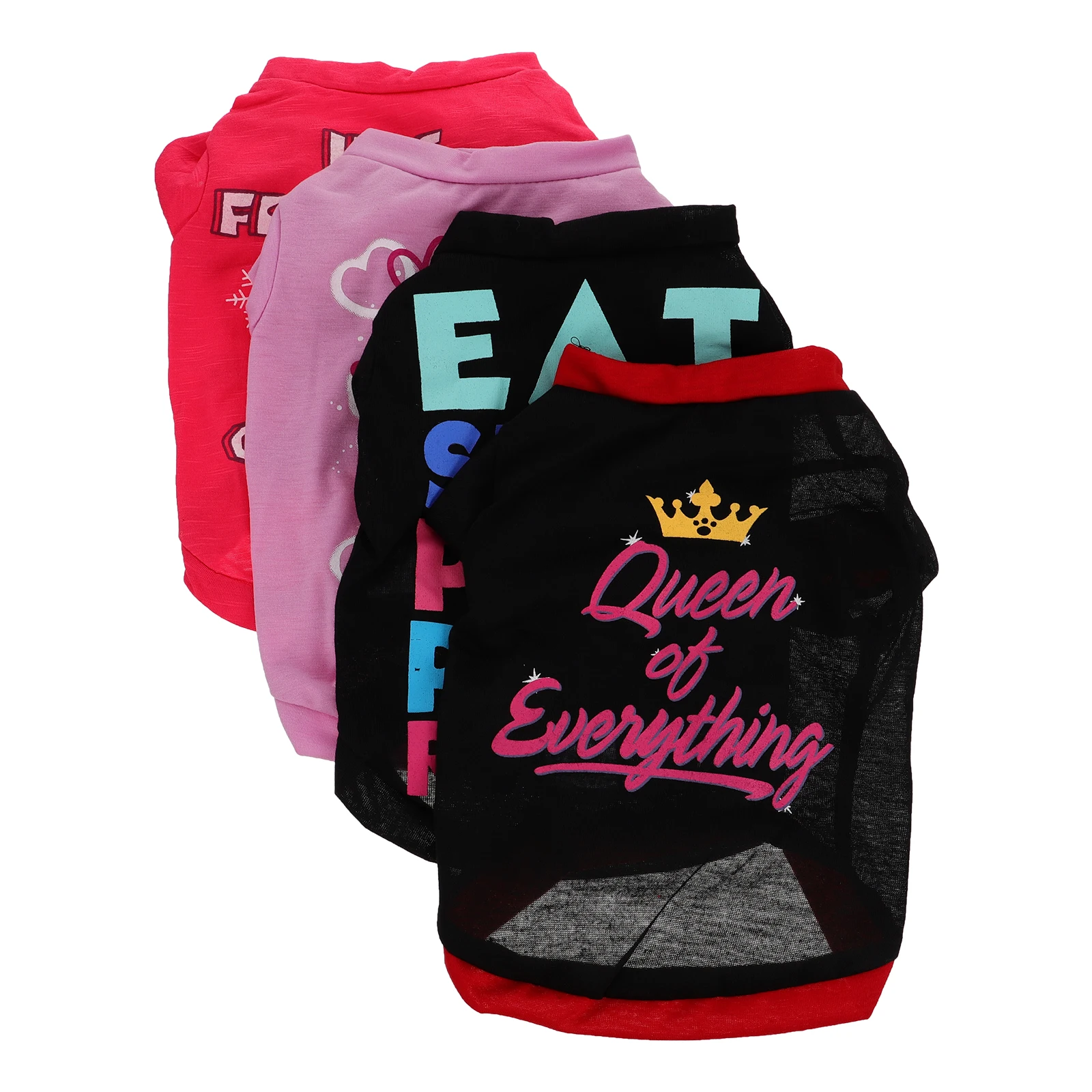 

4pcs Pet T-shirt Vest Dog Clothes Puppy Apparel Polyester Cotton Breathable Lightweight Spring Summer Cat Dog Shirts Outfit