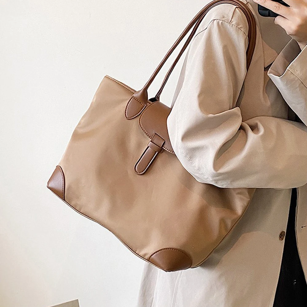 New high-capacity women\'s bag, fashionable and casual nylon handbag, mommy shopping bag, commuting bag, one shoulder tote bag