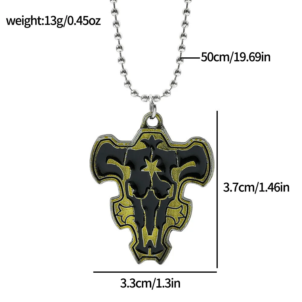 Black Five-Leaf Clover Necklace Featuring Magic Knights Logo Fashion Gaming Animation Pendant Jewelry for Wholesale