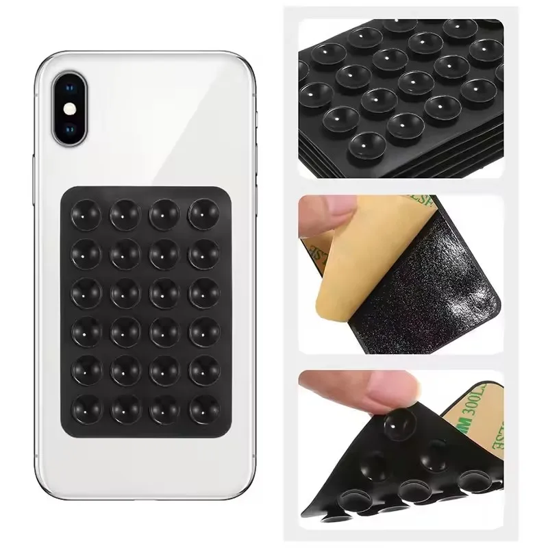 1PC Universal Color Double Side Silicone Suction for Mobile Phone Fixture Backed 3M Adhesive Rubber Sucker Pad for Fixing Phone image 2