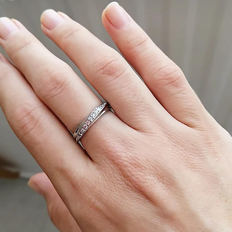 Double Fair Unique Cubic Zirconia Wedding Engagement Rings For Women Rose Gold Color Women's Ring Classic Jewelry DFR314