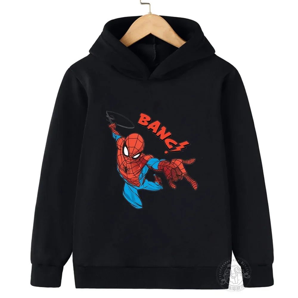 Spider-Man Kids Hoodie Kids Girls Clothing Fashionable Baby Boy Clothes Fall Warm Sports Tops Spring Back-to-School Season Gifts