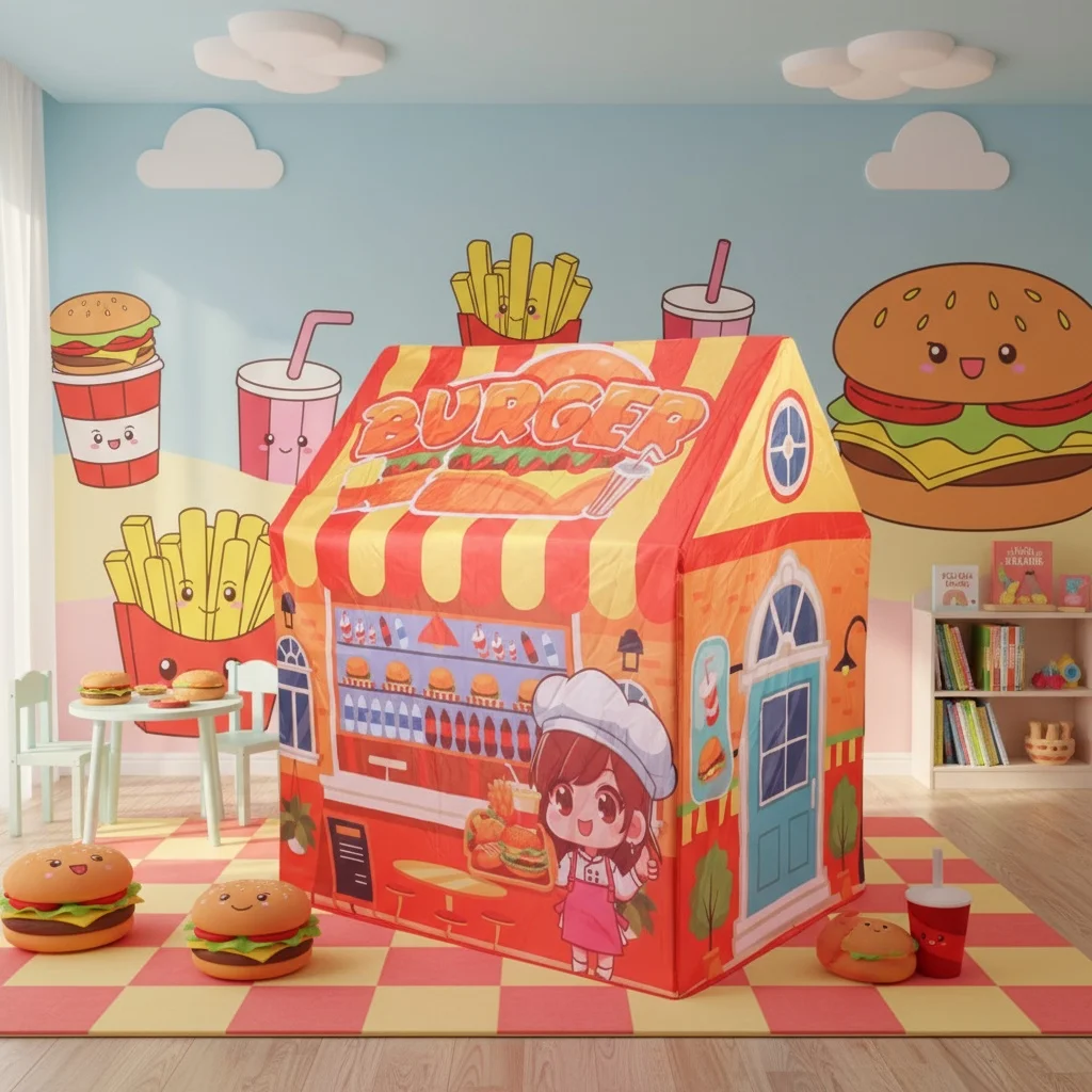 1 لعبة خيمة للأطفال على شكل بيت حيوانات الغابة، مسرح على شكل غابة، خيمة لعب تظاهرية للبنين والبنات، مسرح ألعاب ممتعة ومتينة للأطفال، أفضل هدية لعيد الميلاد والعطلات، لعبة الشاطئ #3