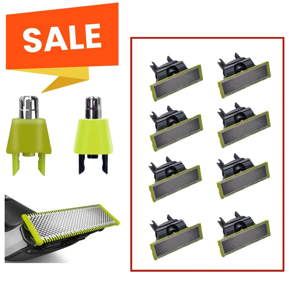 1 فرشاة/1 قطعة شفرات جديدة مزدوجة الجوانب من الفولاذ المقاوم للصدأ، رؤوس بديلة عالمية من سلسلة PR، قابلة للاستبدال وصديقة للبشرة