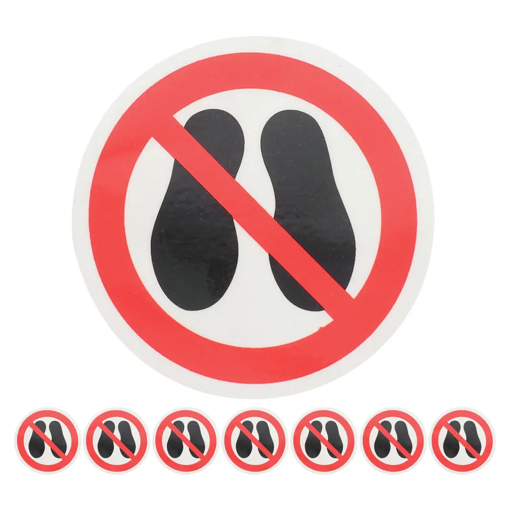 8Pcs Do Not Warning Stickers Removable Vinyl No Stepping Floor Decal Self Adhesive Caution Warning Sign for Office