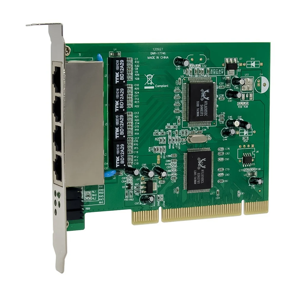 Saklar Ethernet cepat 100Mbps papan saklar PCIE 4 Port RJ45 saklar jaringan RTL8305 + 8100CL Chipset untuk PC Desktop