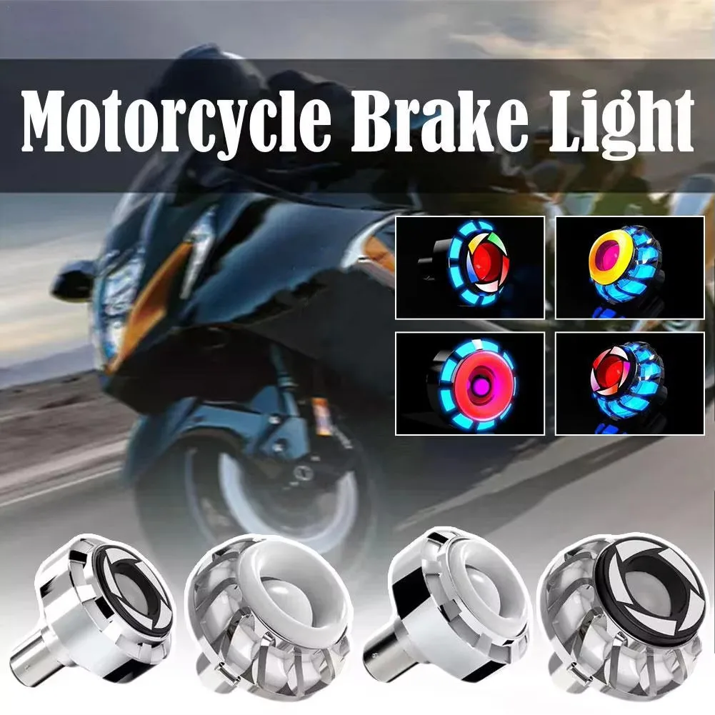 1 Pcs RGB Flashing Brake Tail Rear LED Motorbike Light Motorcycle Brake Lamp Motorcycle Tail Light Modification Accessories