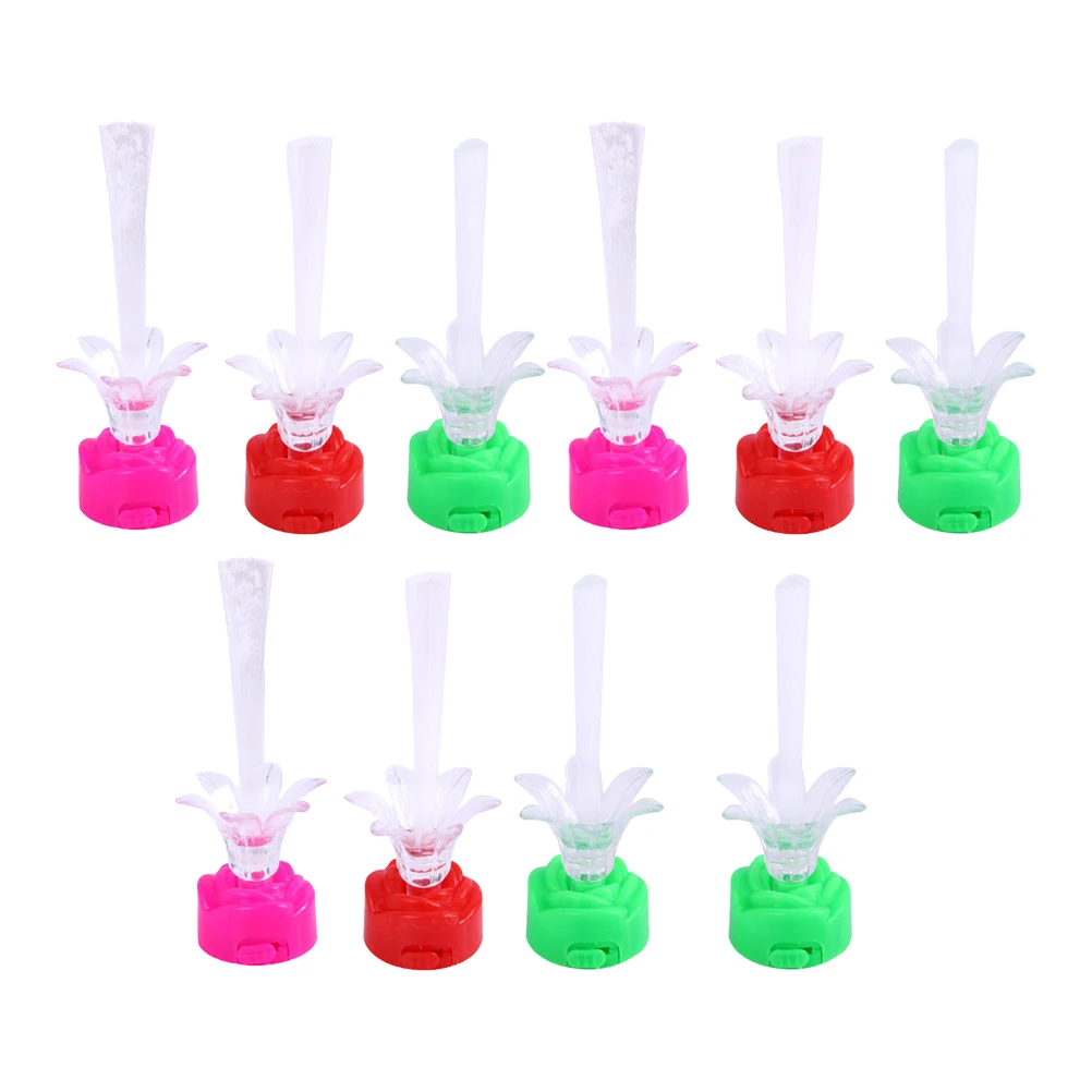 

10 Pcs Optic LED Rose Lamp Colorful Glowing Safe Glowing Fiber Optic Light Flameless Decor Table Home Wedding Party Festival
