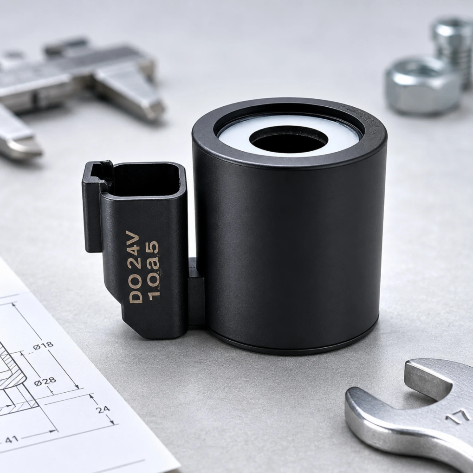 

Excavator Valve Coil Cylindrical Excavator Solenoid Coil Construction Equipment Part Mounting Opening Even Body