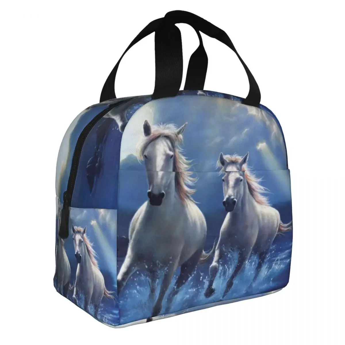 Sac à lunch de course à cheval classique personnalisé, glacière, boîtes à lunch isolées thermiquement pour femmes, enfants, travail, école, nourriture, pique-nique, sacs fourre-tout