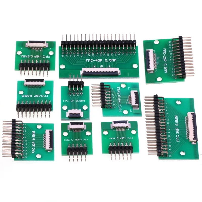 Adaptador de Placa para FPC/FFC con Soldadura, Espaciado de 0.5mm/1.0mm, Convertidor a 2.54 para Cable Flexible 3