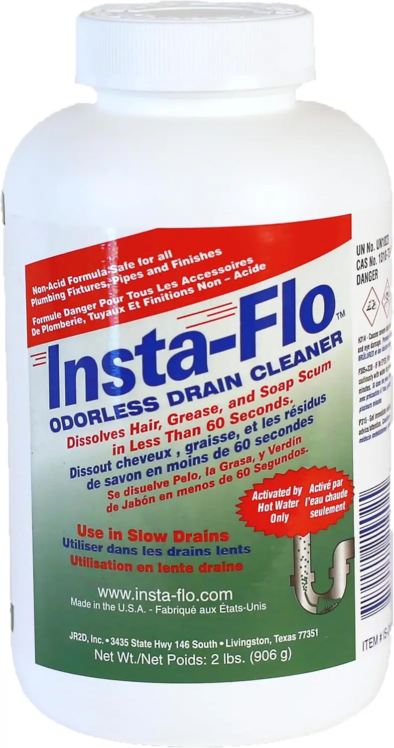 

Мощное средство для прочистки труб Crystal Drain Cleaner (2 фунта) для быстрого устранения засоров, простое в использовании и долговечное.