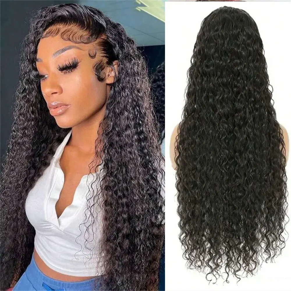 Парик из натуральных человеческих волос с прозрачной кружевной передней частью 13X4, плотность 200, естественный цвет, волнистый передний парик с кружевом, Детские волосы