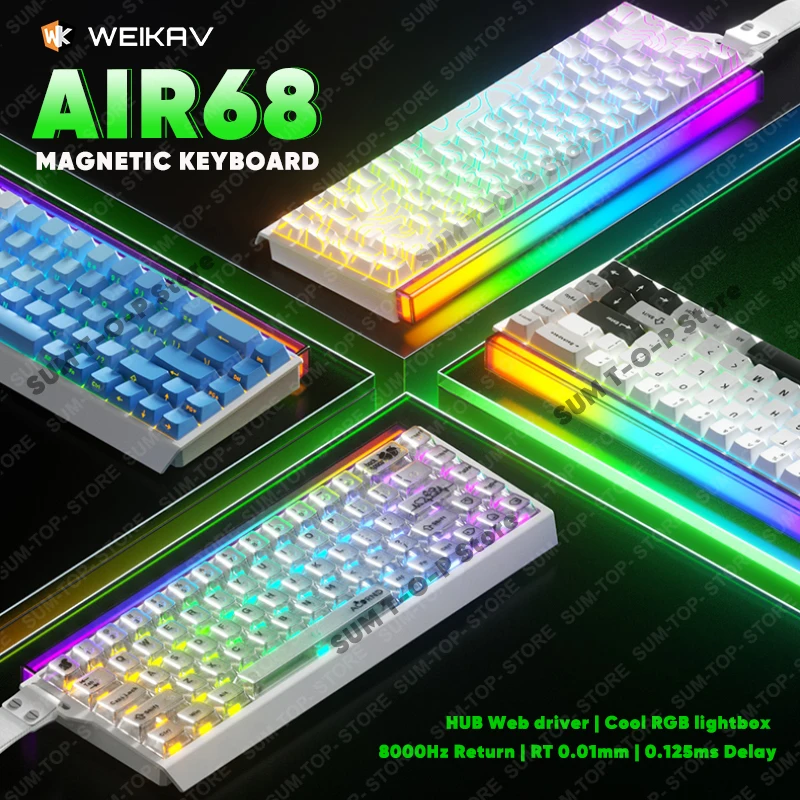 

AIR68 Magnetic Keyboard Low Delay 0.01 0.125ms RT Custom Wired Mechanical Game Keyboard 65% Rapid Trigger 8K Return RGB Hotswap