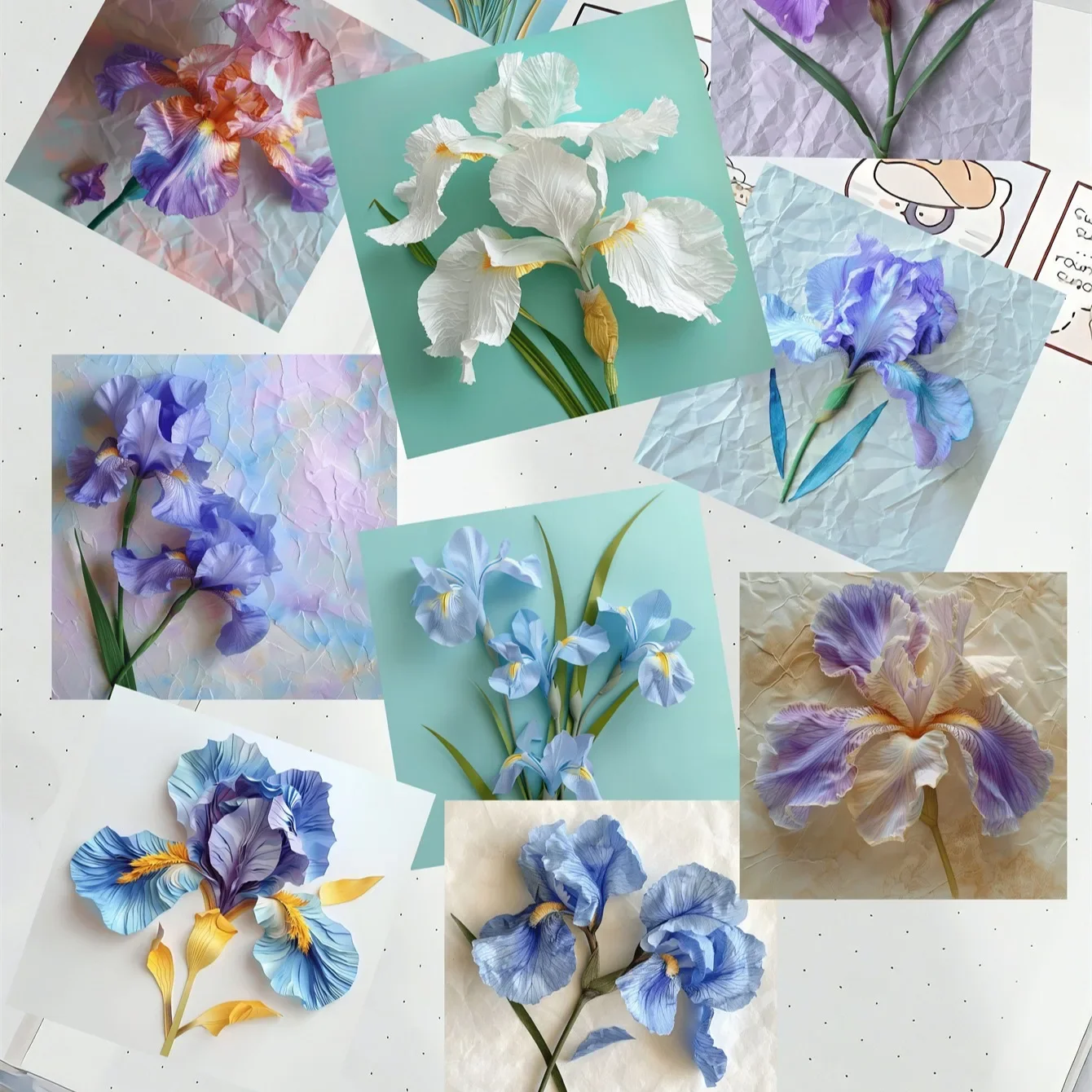 15 قطعة ألوان مائية لطيفة ورق جميل زهور القزحية ملصقات لسجل القصاصات ، ألبوم ذاتي الصنع Ins نمط زينة المجلات القرطاسية