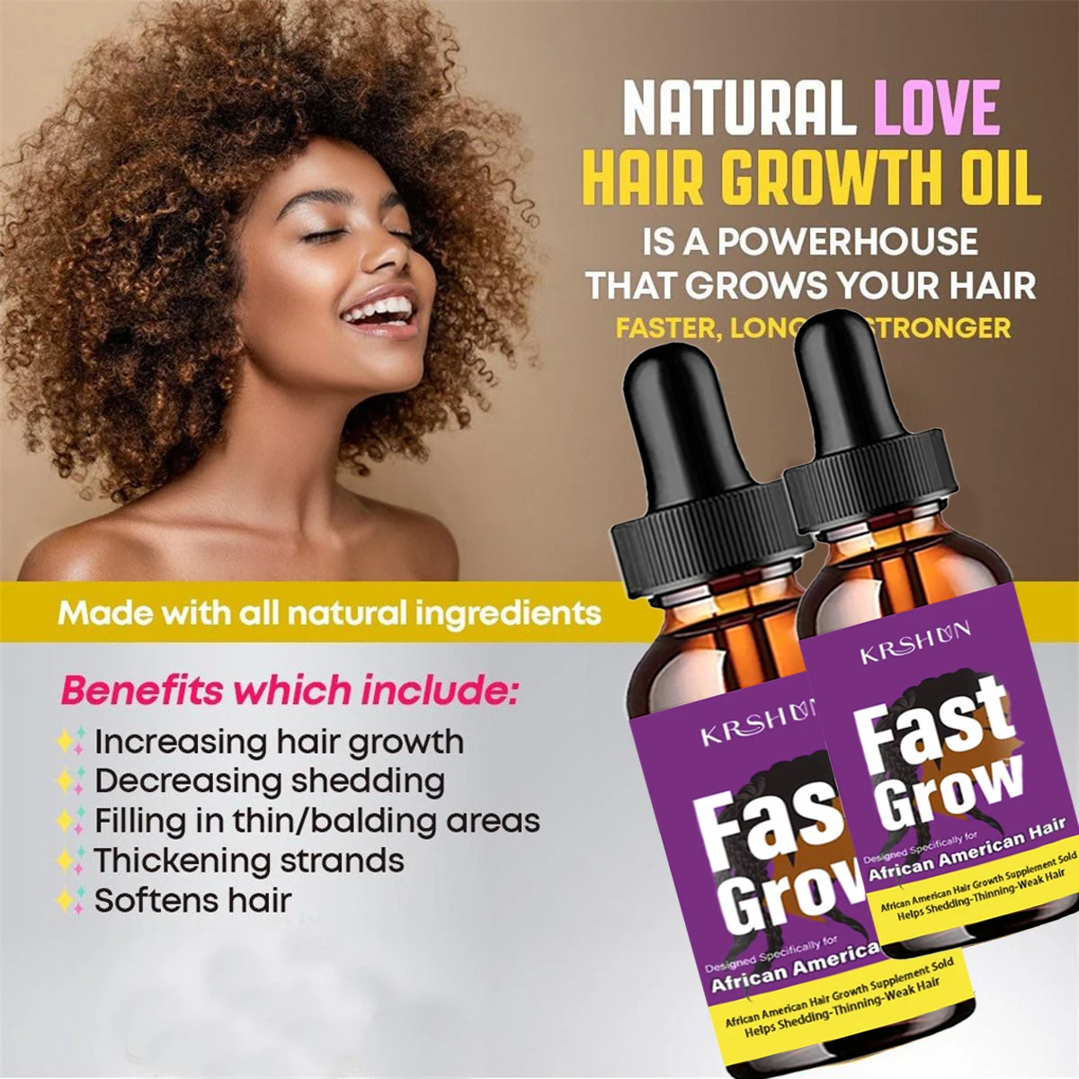 Africa Wild Ginger Hair Growth Essential Oil Crazy Thinnin Spots Loss Growth Edges Hair Traction Hair Hair Alopecia Prevent K3X4