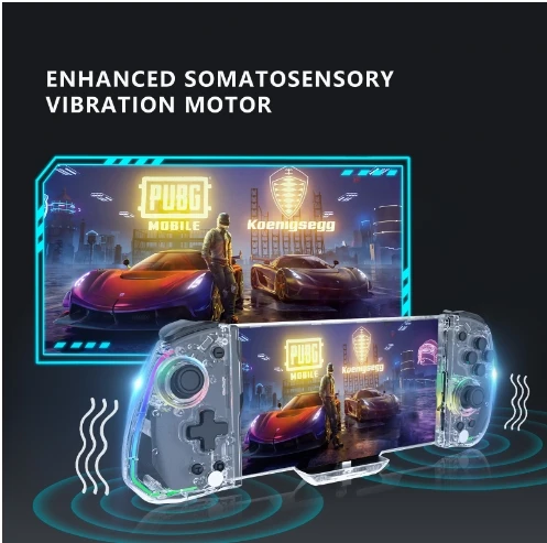 Type-C Interface 6-Axis Gyro Motion Semser Vibration Dual Motors Game Controller Equipped with T-Link Function and Back Button