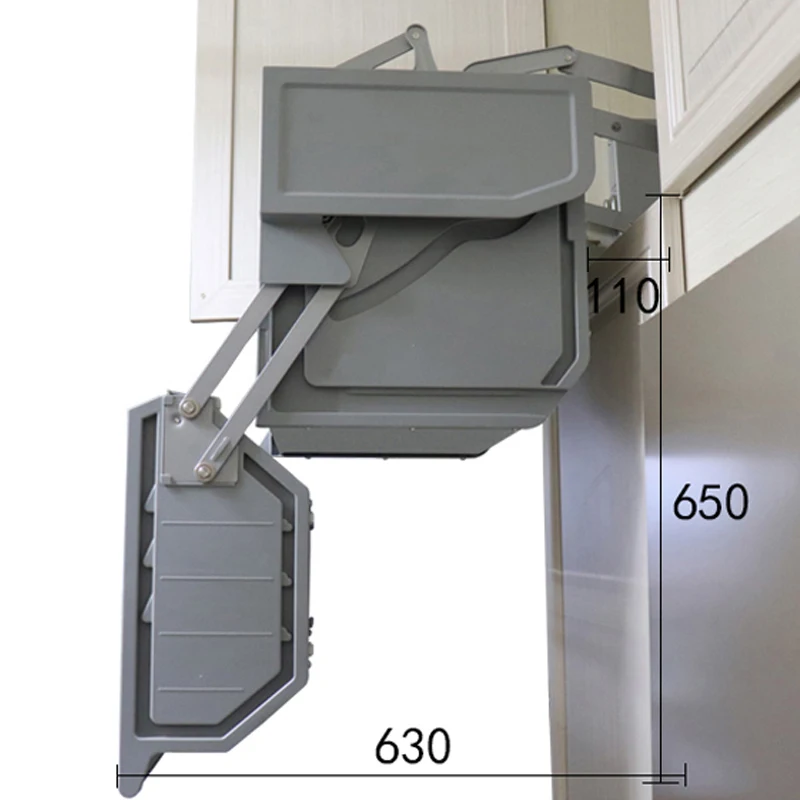 سلة مزدوجة منسدلة لخزانة المطبخ، منظم مخزن، جامع سحري