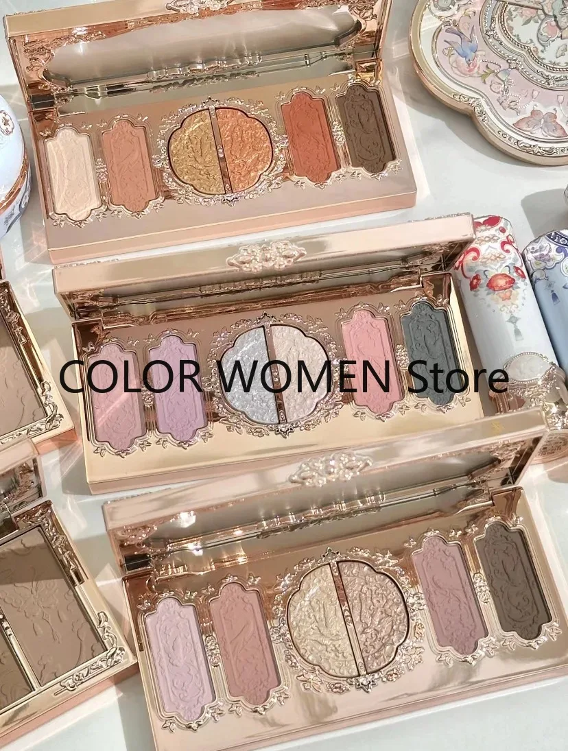 Flower Knows Makeup Butterfly Cloud Collar Collection Embossed 6 Color Eyeshadow Palette Long Lasting Waterproof Gliter For Eyes