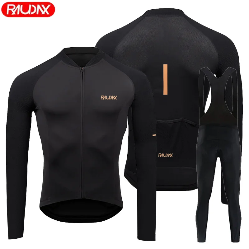 

Raudax Summer Long Sleeves Cycling Jersey Set UV protection ropa ciclismo Maillot Cycling Racing Clothes MTB Bicycle Bike Wear