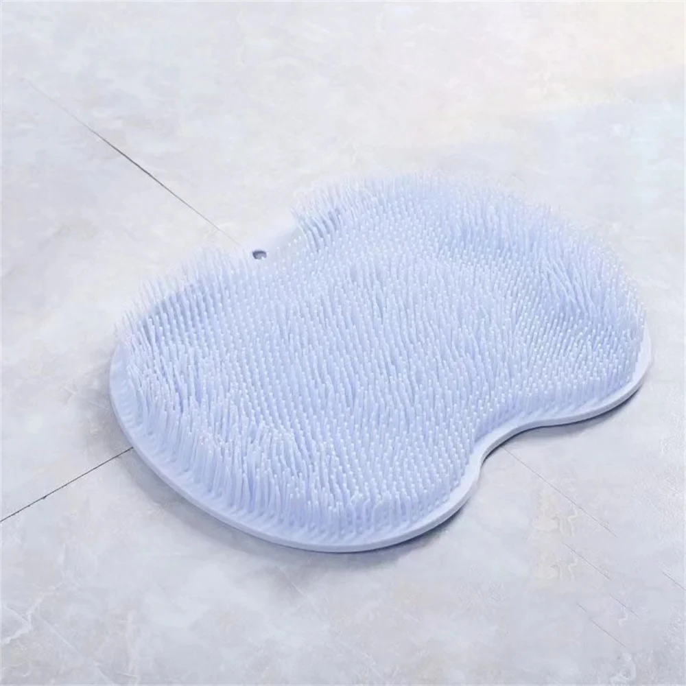 Silicone Rub Back Brush Bathroom Non-slip Wash Foot Pad Massage Shower Mat with Sucker Bath Massage Foot Exfoliating Brush Pad