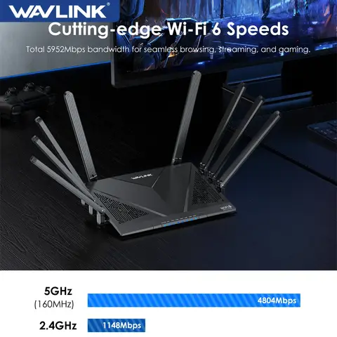 WAVLINK AX3000/6000 Wi-Fi 6 Router Dual Band Gaming Router 2.5Gbps WAN 4x1000Mbps LAN Supports EverythingMesh/Router/AP/Reapeter