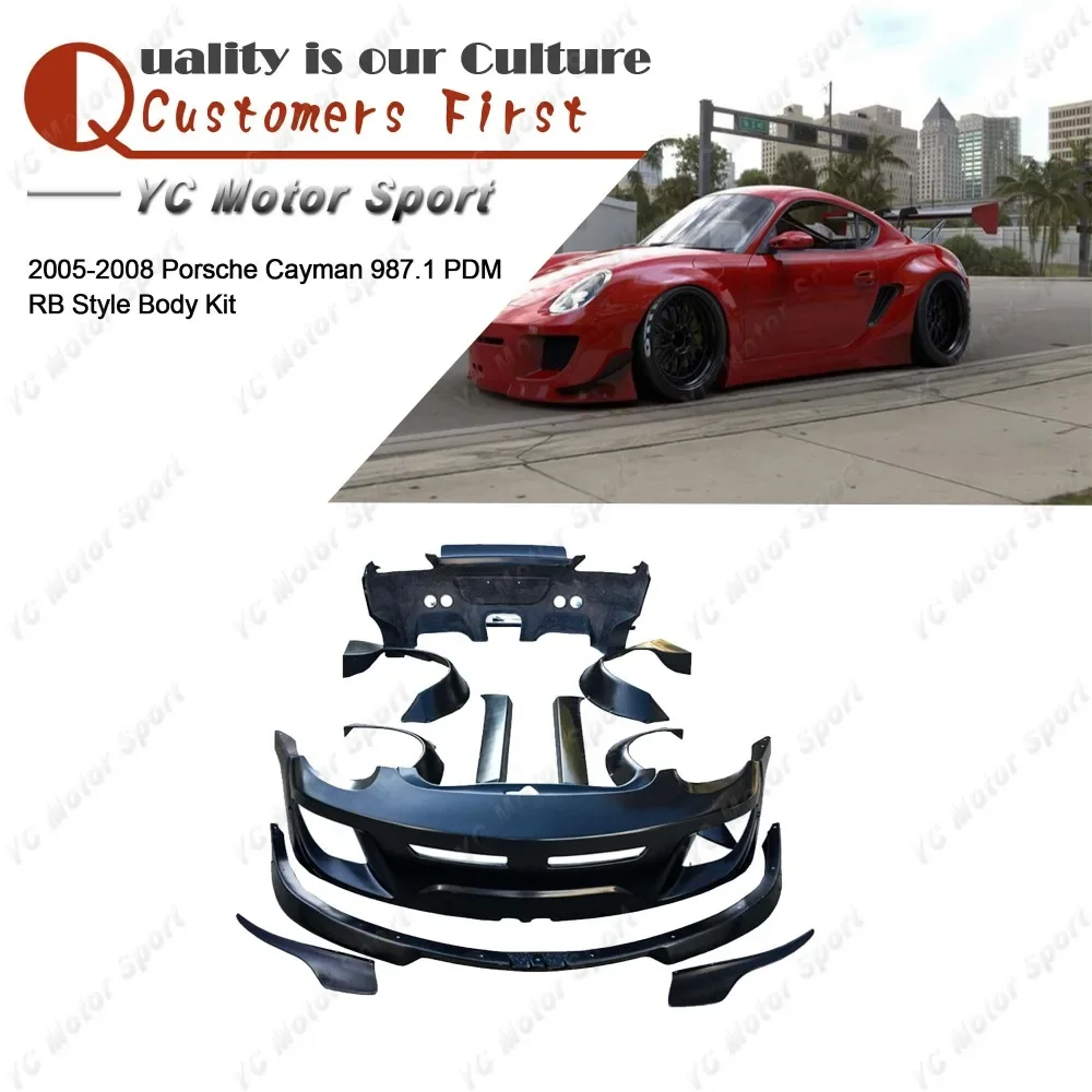 

FRP Fiber Glass Body Kit Fit For 2005-2008 Cayman 987.1 PD RB Style Bodykits Front Lip Bumper Fender Flare Side Skirt